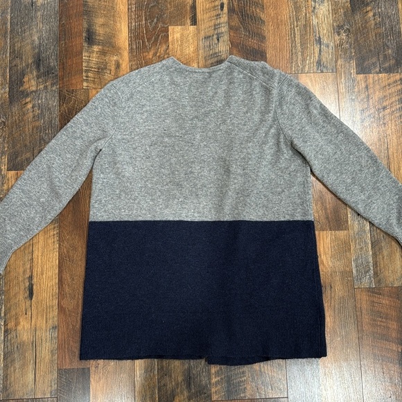 Madewell Ryder Gray & Navy Colorblock Alpaca Merino Wool Blend Cardigan Sweater - Picture 5 of 6